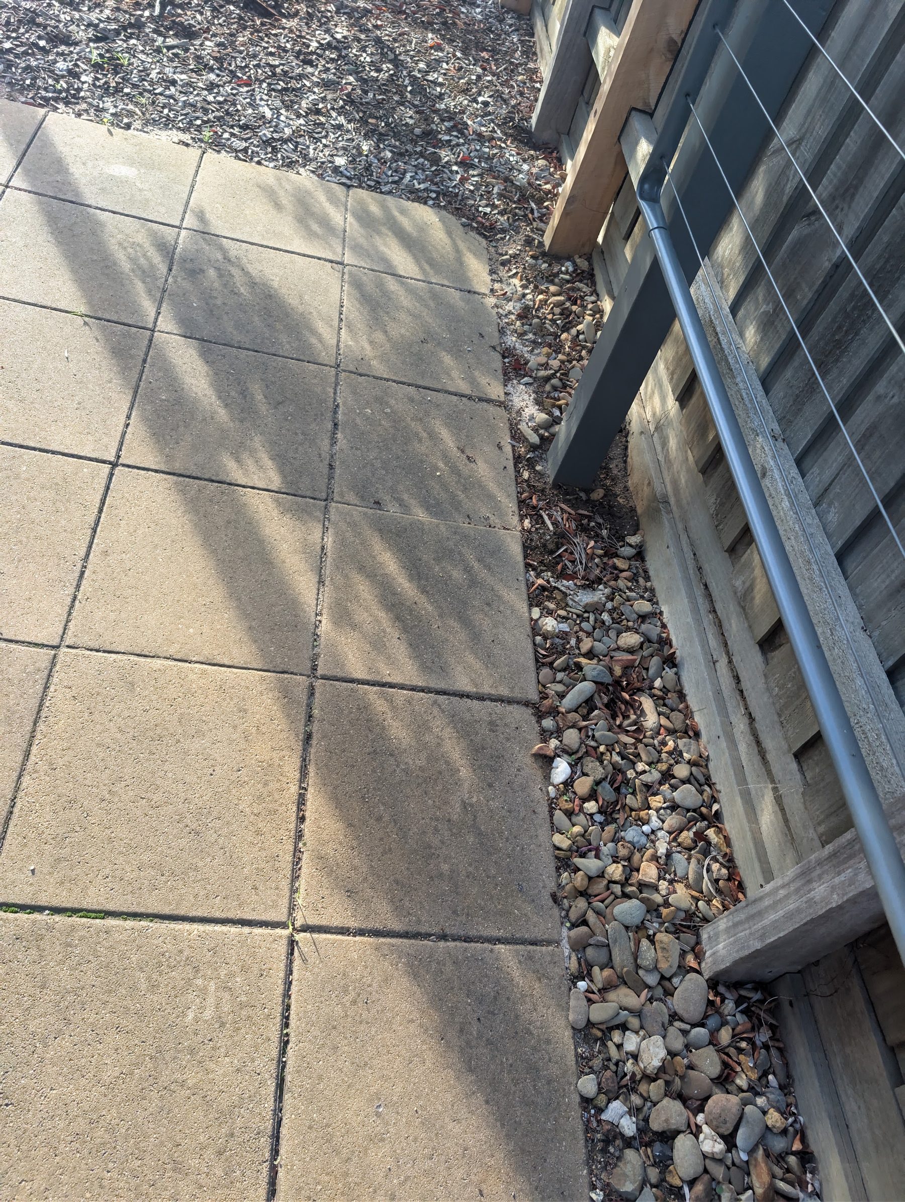 Bluestone paver restoration — Bluestone path pressure-washed back to its original deep colour without a single etch mark.