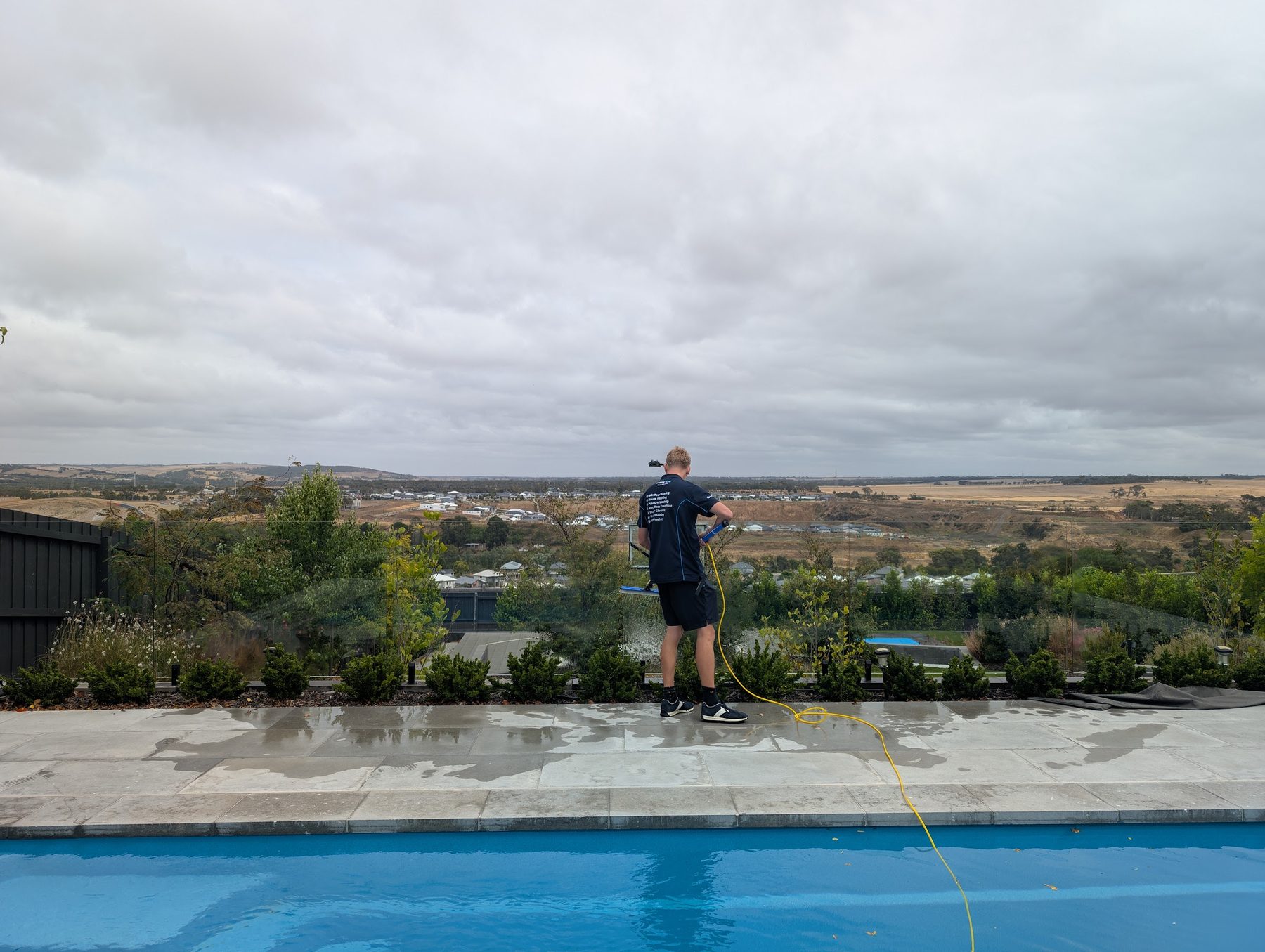 Pool Glass Clean — Pool surround glass transformed and ready for summer.